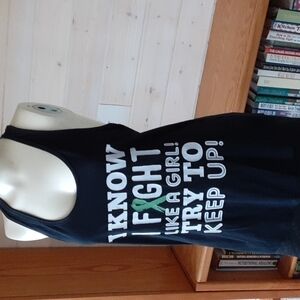 Girl Power, size small, white lettering on black tank.
